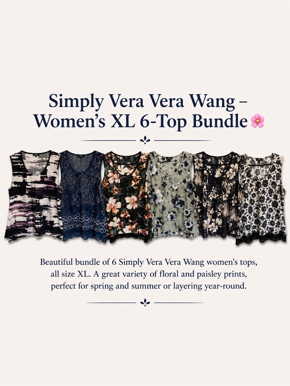 Simply Vera Vera Wang – Women’s XL 6-Top Bundle 🌸